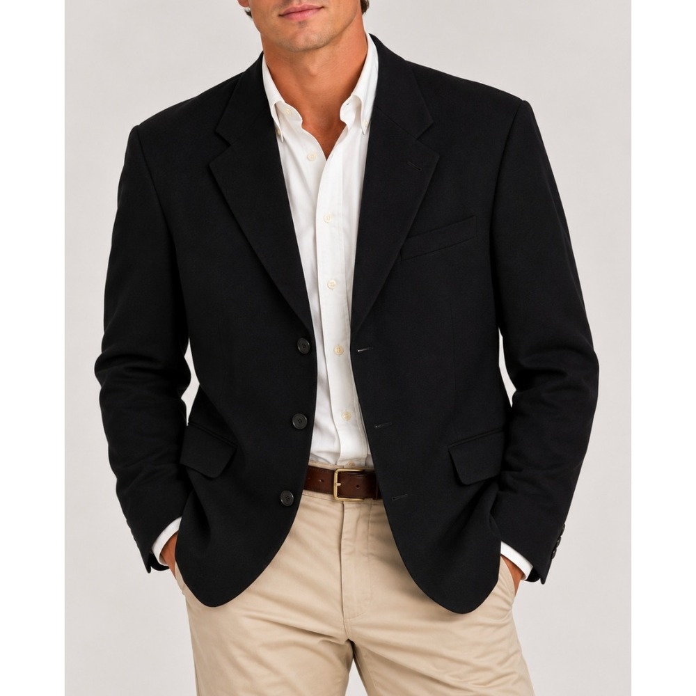 Harry Rosen Mens 100% Cashmere Blazer Sport Coat Black 3 Button Made in Canada